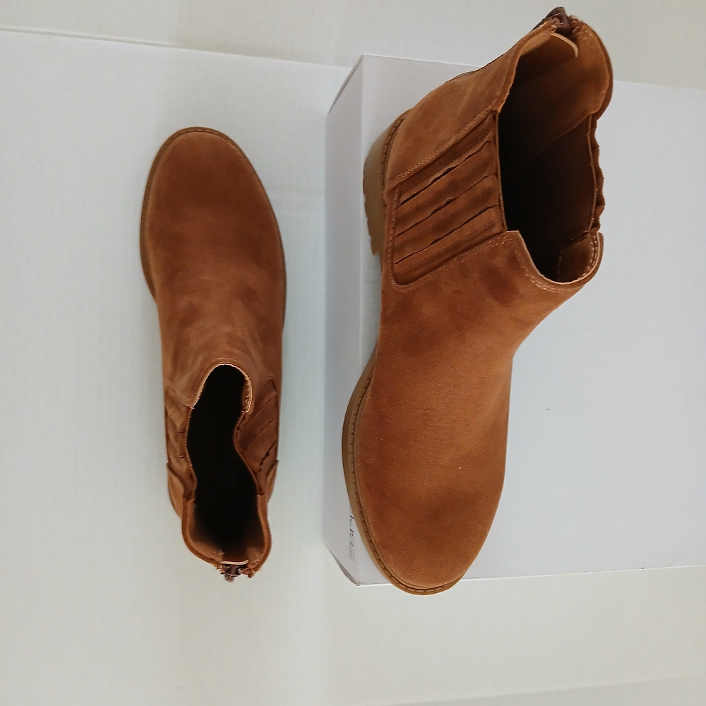 Esprit Tan Suede Ankle Booties Size 7.5 M Shania - Picture 5 of 11